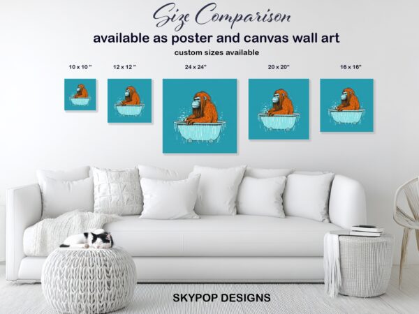Orangutan Bathtime Art