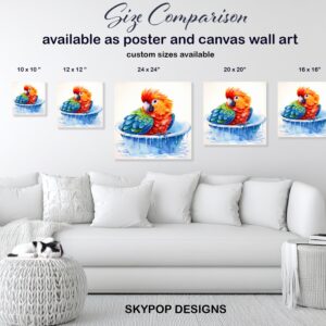 Parrot Bath Time Art