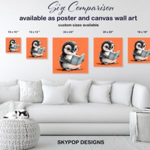 Penguin Reading Book Art
