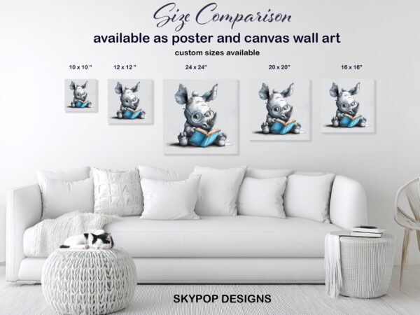 Rhino Reading Art