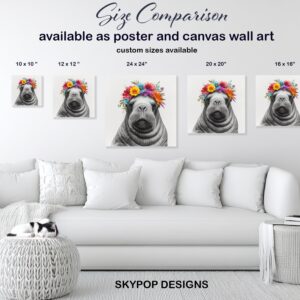 Walrus Floral Crown Art