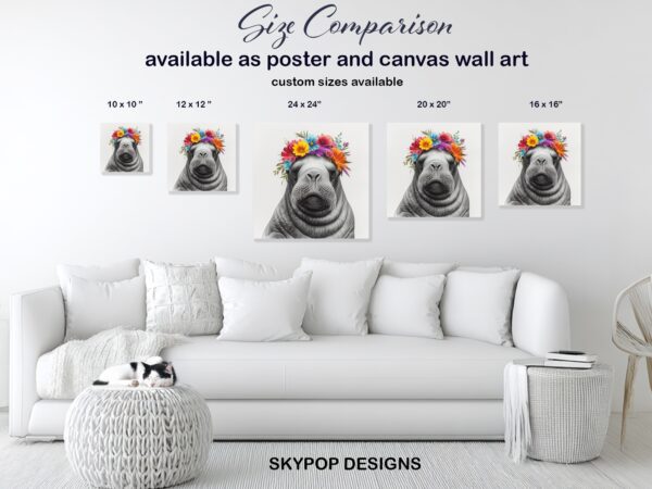 Walrus Floral Crown Art