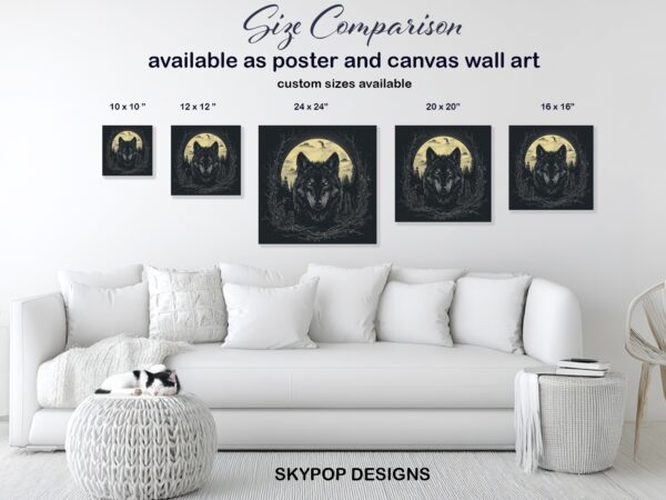 Wolf Moon Forest Art