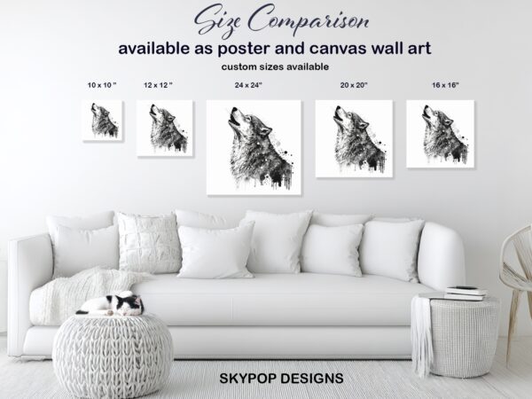 Wolf Art Canvas or Poster