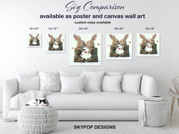 Bunny Kisses in Boots Art
