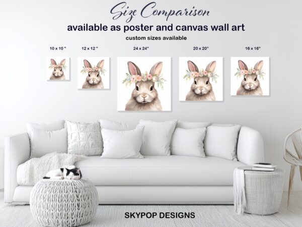 Bunny Spring Floral Crown Art