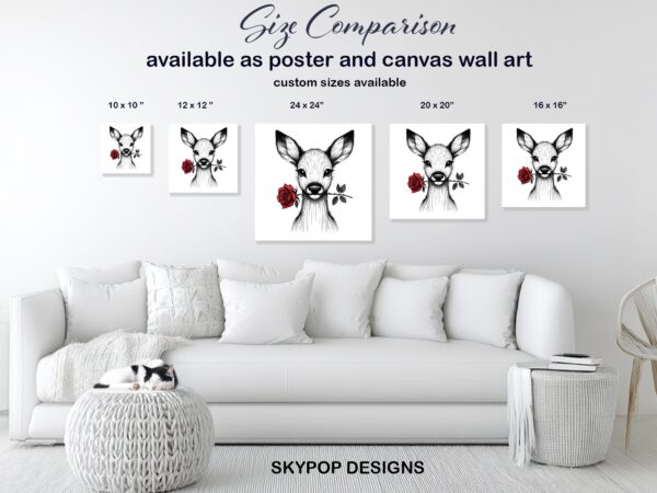 Deer Rose Art