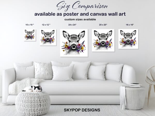Deer Flower Art