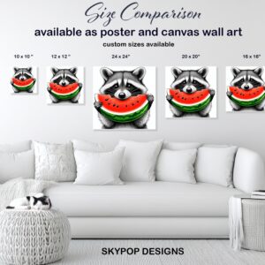 Raccoon Watermelon Art