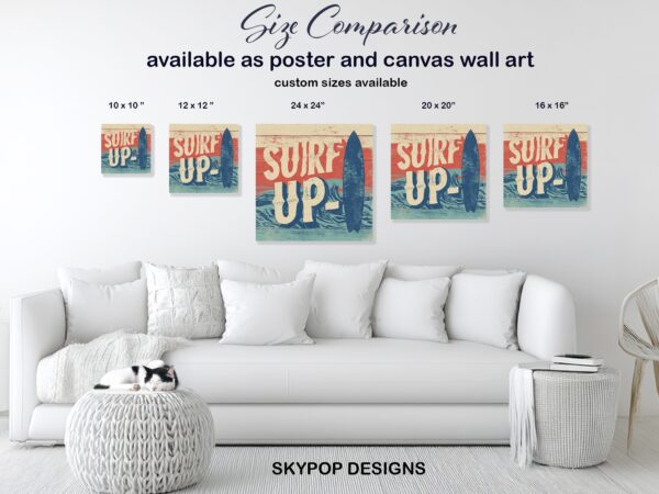 Surf's Up Retro Beach Art