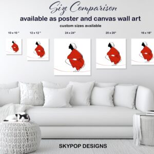 Red Silhouette Art