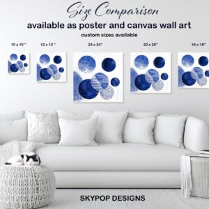 Blue Circles Abstract Art