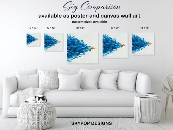 Blue Fish School Art