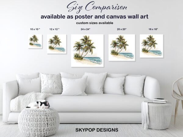 Tropical Beach Palm Trees Art