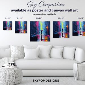Rainy Evening Cityscape Art