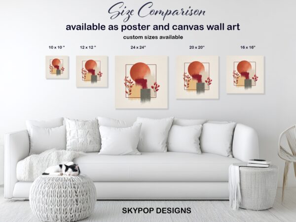 Geometric Autumn Sunset Art