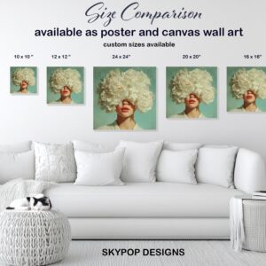 White Peony Bloom Portrait Art