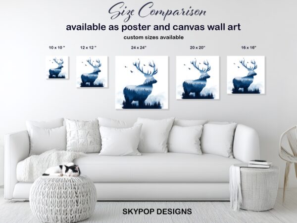 Deer Forest Silhouette Art