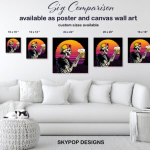 Retro Skeleton Beer Art
