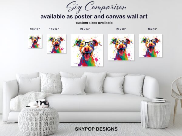 Colorful Dog Glasses Art