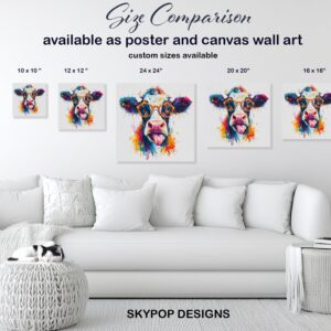 Colorful Cow Art