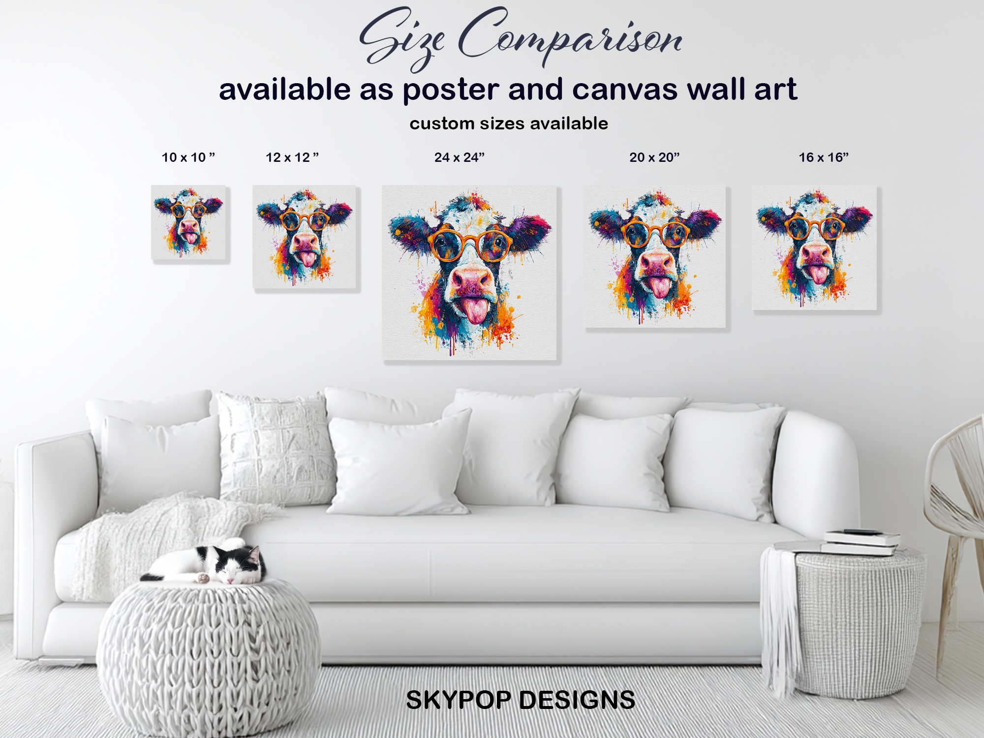 7.jpg Colorful Cow Art