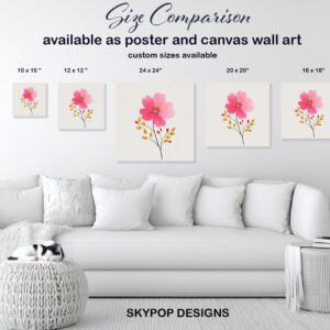 Pink Cosmos Flower Art
