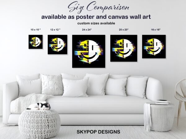Glitch Smiley Face Art
