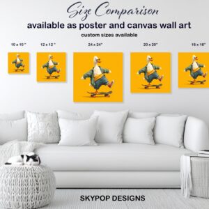 Skateboarding Duck Art