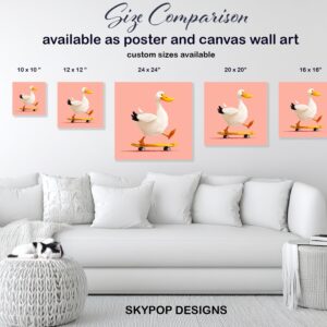 Duck Skateboarding Art