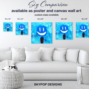 Blue Smiley Face Art