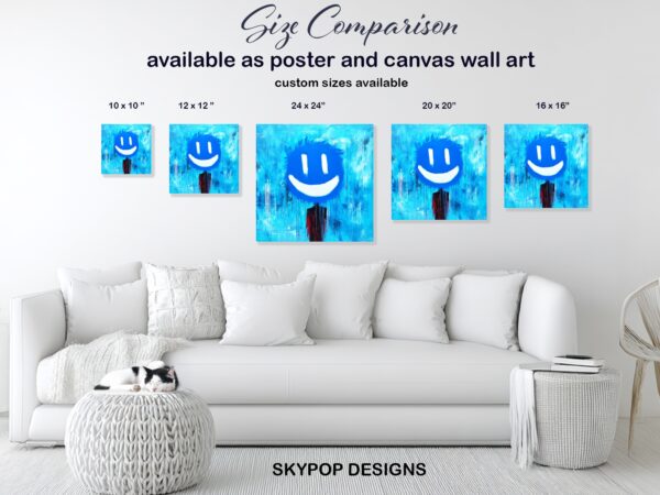 Blue Smiley Face Art