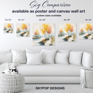 Autumn Birch Trees Art