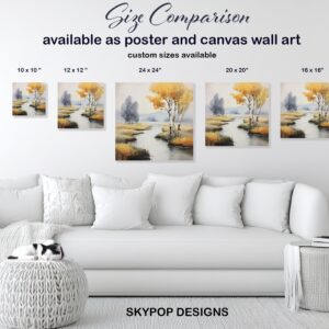 Autumn Birch River Art