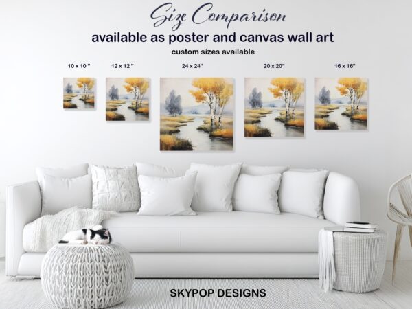 Autumn Birch River Art