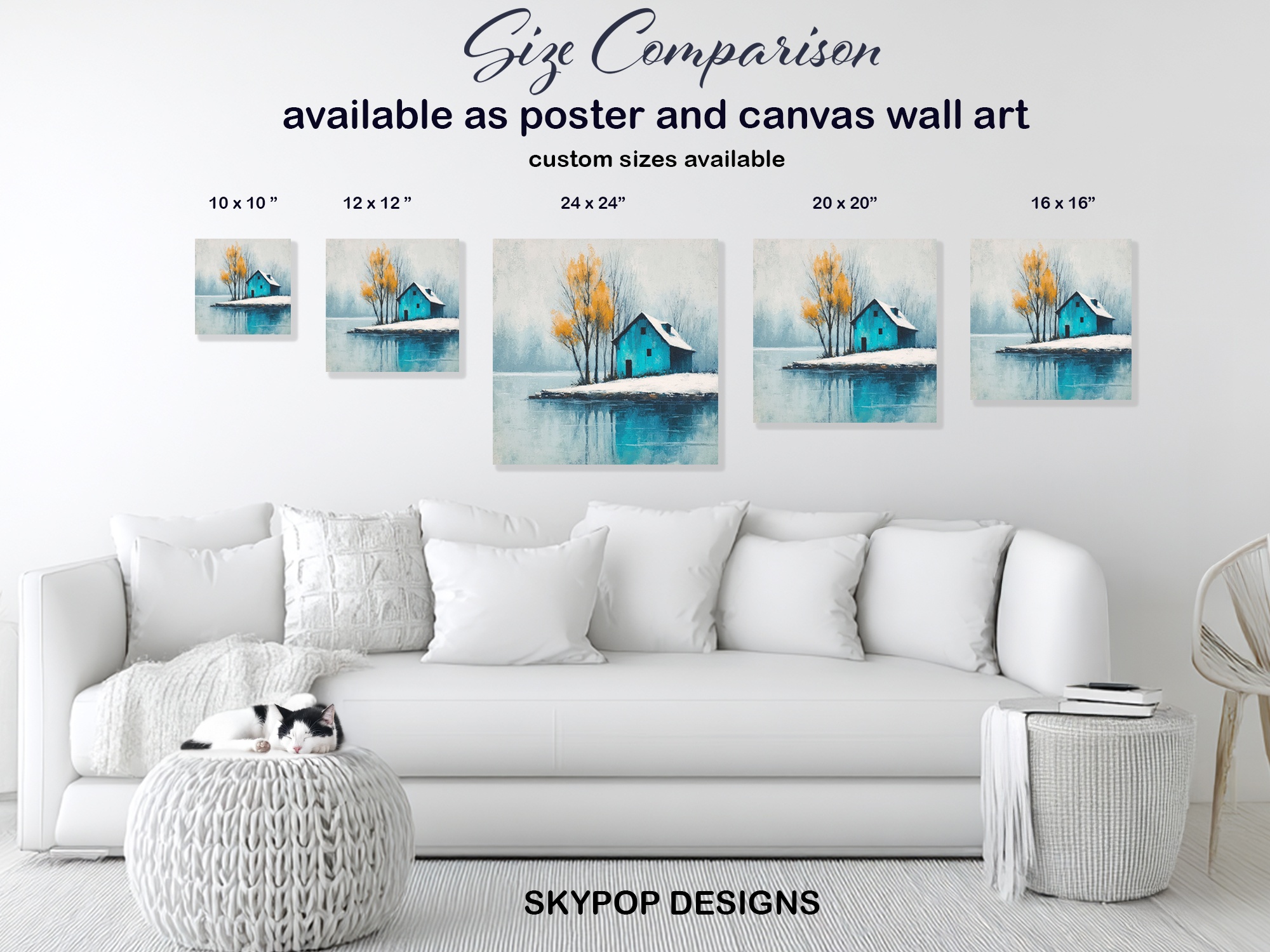 7.jpg Lakeside Blue Cabin Art