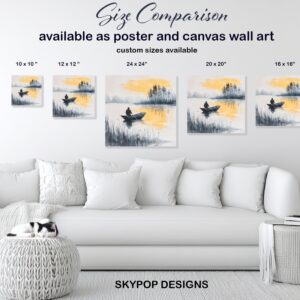 Misty Lake Fisherman Art