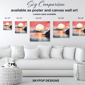 Serene Sunset Mountain Lake Art