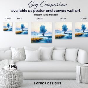 Winter Lake Tree Art