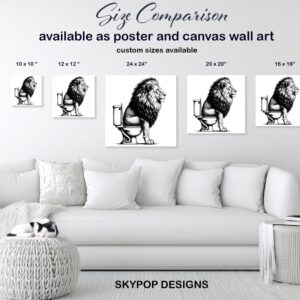 Lion on Toilet Art