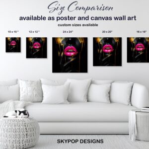 Golden Drip Lips Art