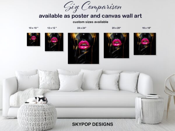 Golden Drip Lips Art