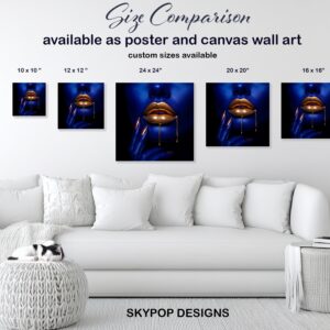Golden Lips Blue Face Art