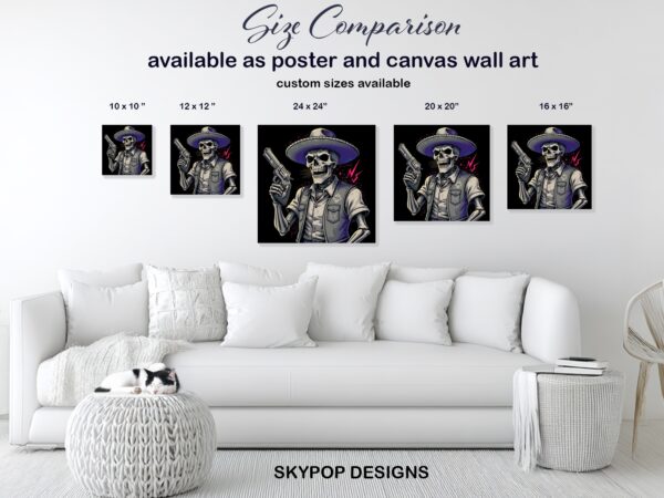 Gunslinger Skull Art