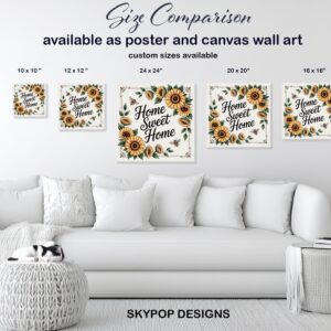 Sunflower Home Sweet Home Art