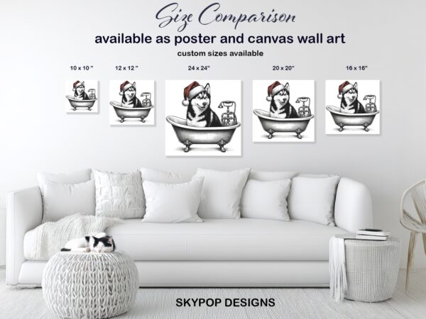 Siberian Husky Bath Art