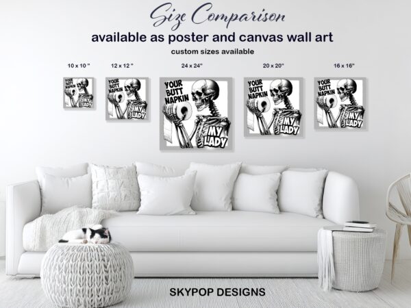 Skeleton Toilet Paper Humor Art