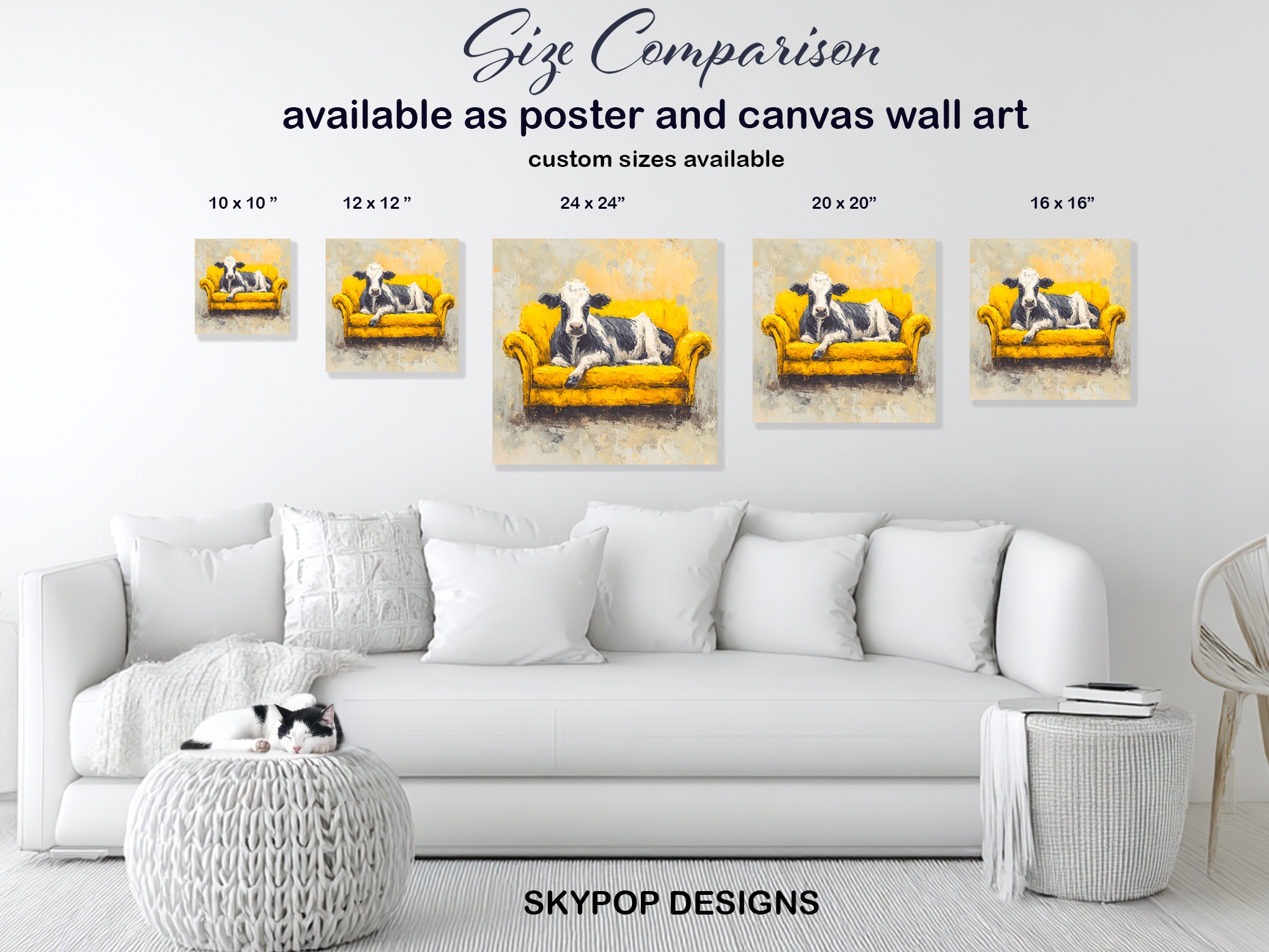 7.jpg Cow on Yellow Couch Art