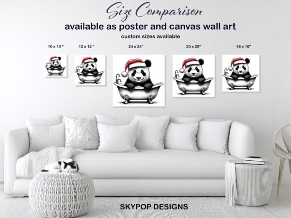 Panda Christmas Bath Art