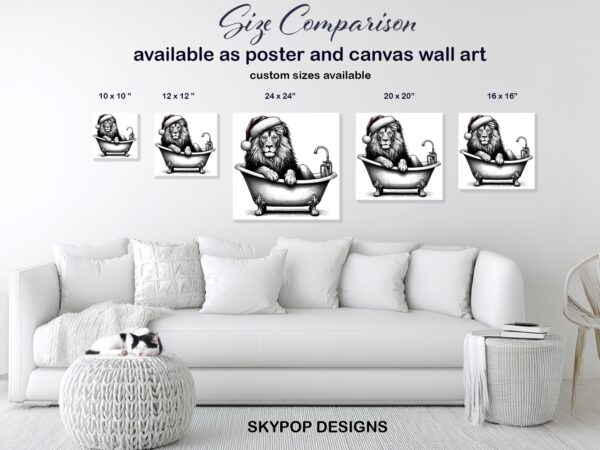 Lion Christmas Bath Art
